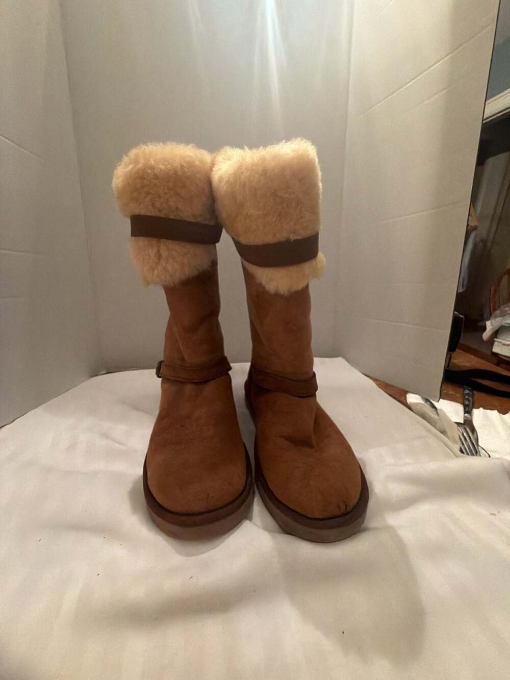Ugg Ciera Tall Convertible Shearling Boots Chestnut Brown